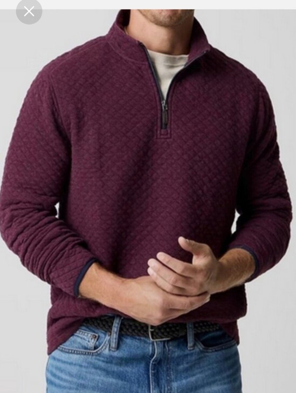NWT JCrew quilted half zip